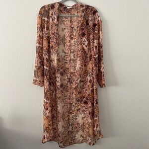 BCBGeneration Sheer Floral Kaftan Cover Up